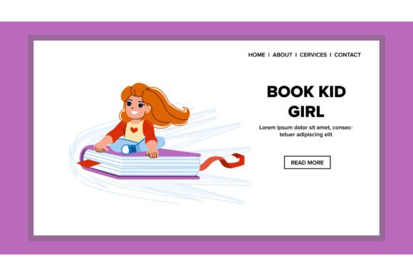 Integrating Book Kid Girl Vector Illustrations into Modern Educational Design