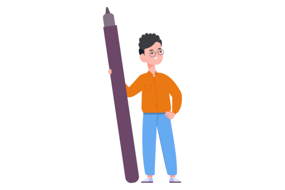 Integrating the Young Boy with Pen Student Illustration into Educational and Creative Workflows