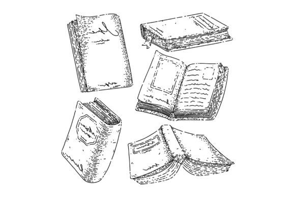 Reviving Academic Aesthetics: The Strategic Value of the Book Study Set Sketch Hand Drawn Vector in Modern Design