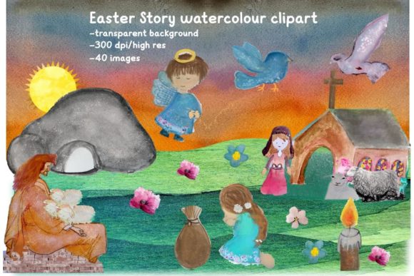Strategic Visual Storytelling: Leveraging Easter Story Watercolour Clipart for Educational and Creative Impact