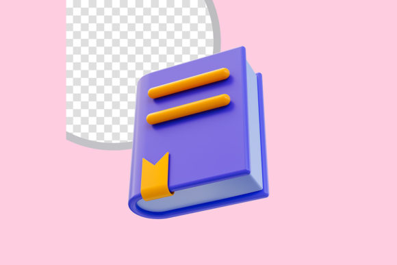 Text Book Icon 3D Render Concept for Modern Educational Design